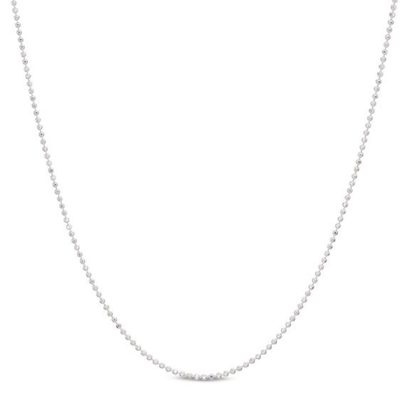 120 Gauge Diamond-Cut Bead Chain Necklace in Sterling Silver