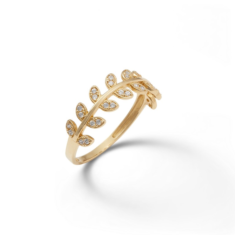 Main Image 4 of 10K Gold CZ Vine Ring