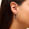 Thumbnail Image 2 of 21mm Studded Octagon Hoop Earrings in Hollow Sterling Silver