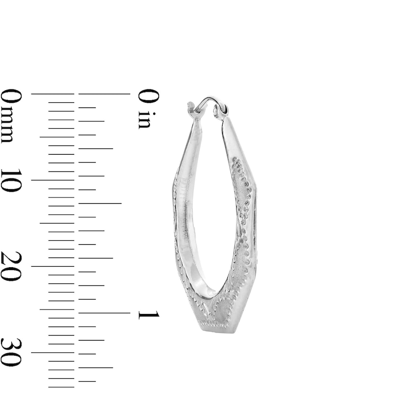 Main Image 3 of 21mm Studded Octagon Hoop Earrings in Hollow Sterling Silver