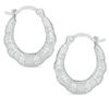 14mm Bamboo Hoop Earrings in Sterling Silver