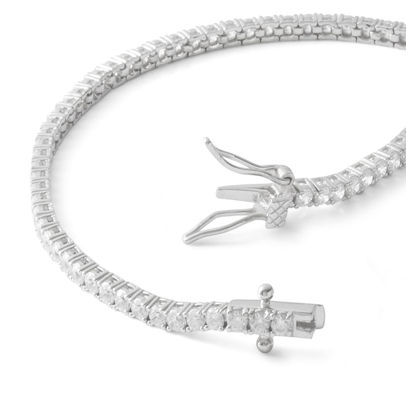 Main Image 4 of Cubic Zirconia Tennis Bracelet in Sterling Silver - 7.25&quot;