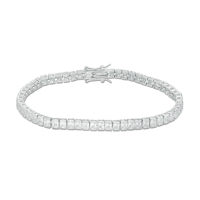 14K White Gold 7 Carat Princess Cut One Line Tennis Bracelet – Robinson's  Jewelers