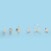 Thumbnail Image 1 of 019 Gauge Cubic Zirconia Triangle Cartilage Barbell in 14K Gold