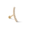 Thumbnail Image 1 of 14K Tube Gold CZ Curved Bar Stud - 18G 5/16&quot;