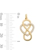 Thumbnail Image 3 of Cubic Zirconia Interlocking Infinity and Heart Necklace Charm in 10K Solid Gold