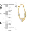 Thumbnail Image 2 of Heart Hoop Earrings in 10K Stamp Hollow Two-Tone Gold