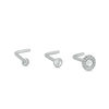 Thumbnail Image 0 of 020 Gauge Crystal Three Piece L-Shaped Nose Stud Set in Stainless Steel