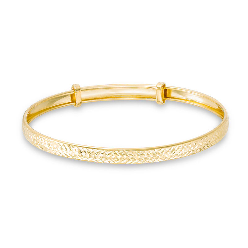 Amazon.com: Jewelryweb Solid 10k Yellow Gold 5.5-inch Flexible Bangle  Bracelet for Girls