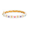 Thumbnail Image 0 of Child's Cubic Zirconia and Multi-Color Enamel Butterfly Bangle in Brass with 18K Gold Plate - 5"