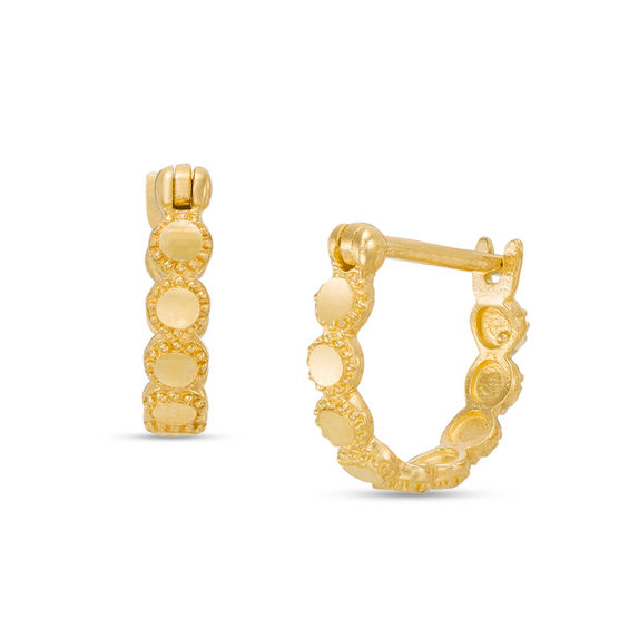 Child's Diamond-Cut Beaded Hoop Earrings in 10K Gold