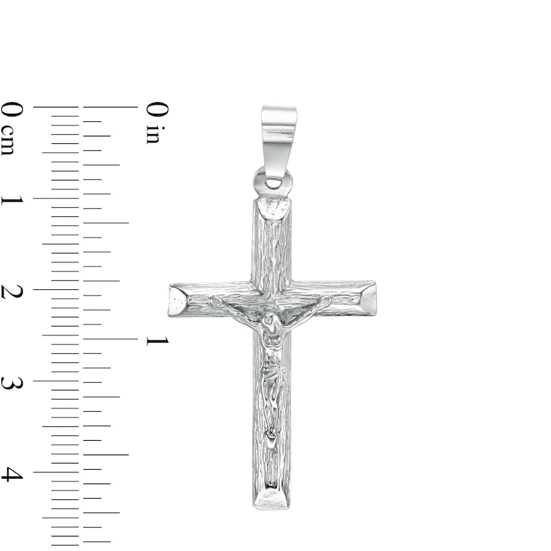 Diamond-Cut Crucifix Necklace Charm in Sterling Silver