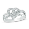 Thumbnail Image 1 of Composite Diamond Accent Woven Heart Ring in Sterling Silver