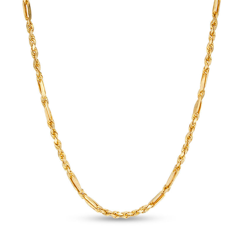 023 Gauge Diamond-Cut Figarope Chain Necklace in 10K Gold - 22"