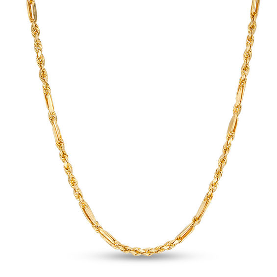 023 Gauge Diamond-Cut Figarope Chain Necklace in 10K Gold - 24"