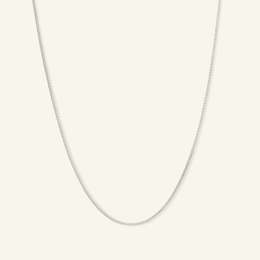 050 Gauge Box Chain Necklace in 10K Solid White Gold - 20&quot;