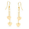 Made in Italy Double Heart Mirror Drop Earrings in 10K Gold