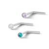 Thumbnail Image 1 of Solid Stainless Steel Multi-Color Crystal Nose Stud Set - 20G