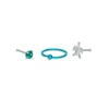 Thumbnail Image 1 of Teal Ion Plated CZ Hoop and Nose Stud Set - 20G