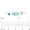 Thumbnail Image 2 of Teal Ion Plated CZ Hoop and Nose Stud Set - 20G