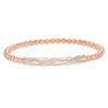 Thumbnail Image 0 of Diamond-Cut Beaded Stretch Bracelet with Glitter Enamel in Sterling Silver with 14K Rose Gold Plate