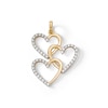 Thumbnail Image 1 of Cubic Zirconia Triple Heart Necklace Charm in 10K Solid Gold