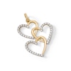 Thumbnail Image 3 of Cubic Zirconia Triple Heart Necklace Charm in 10K Solid Gold