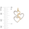 Thumbnail Image 4 of Cubic Zirconia Triple Heart Necklace Charm in 10K Solid Gold