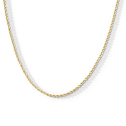 014 Gauge Rope Chain Necklace in 10K Hollow Gold - 24&quot;