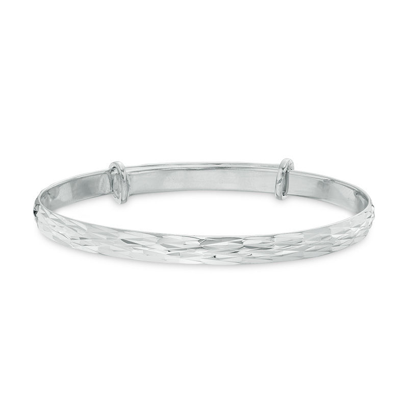 Child's Diamond-Cut Adjustable Bangle in Sterling Silver - 5.5"