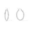 Thumbnail Image 1 of 30mm Diamond-Cut Greek Key Twist Hoop Earrings in Hollow Sterling Silver