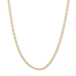 Child's 060 Gauge Diamond-Cut Birdseye Curb Chain Necklace in 10K Hollow Gold - 15&quot;