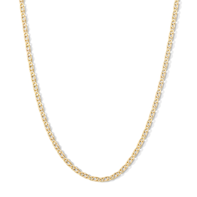 Main Image 1 of Child's 060 Gauge Diamond-Cut Birdseye Curb Chain Necklace in 10K Hollow Gold - 15&quot;