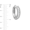 Thumbnail Image 3 of Cubic Zirconia Pavé Double Row Huggie Hoop Earrings in Sterling Silver