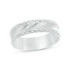 Thumbnail Image 0 of 6mm Diamond-Cut Concave Comfort Fit Wedding Band in Sterling Silver - Size 10
