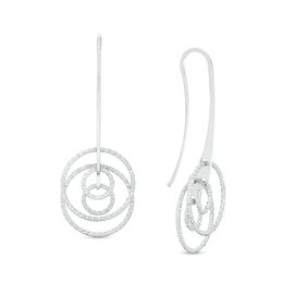 Made in Italy Diamond-Cut Layered Circles Threader Earrings in Sterling Silver