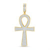 Thumbnail Image 0 of 1/10 CT. T.W. Diamond Ankh Necklace Charm in Sterling Silver and 14K Gold Plate