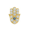 Thumbnail Image 0 of 019 Gauge Blue and White Cubic Zirconia Hamsa Cartilage Barbell in 14K Gold