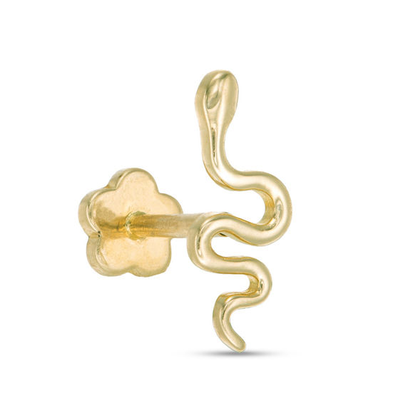 019 Gauge Snake Cartilage Barbell in 14K Gold