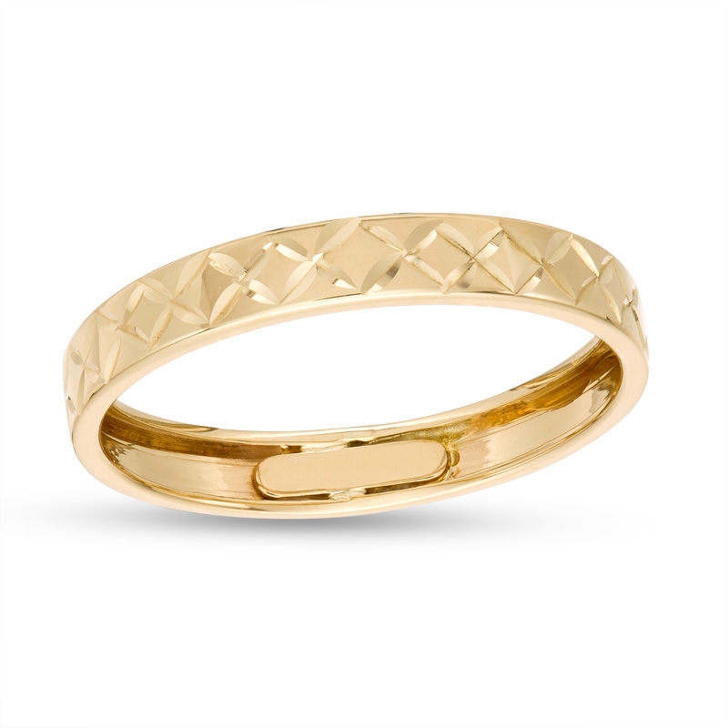 diamond cut gold band