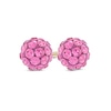 Thumbnail Image 0 of Child's 4mm Pink Crystal Ball Stud Earrings in 14K Gold