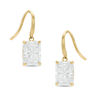 Thumbnail Image 1 of Emerald-Cut Cubic Zirconia Dangle Drop Earrings in 10K Gold