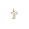 Thumbnail Image 1 of Cubic Zirconia &quot;T&quot; Initial Necklace Charm in 10K Solid Gold