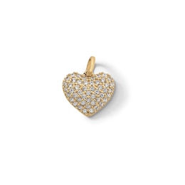 Cubic Zirconia Small Heart Necklace Charm in 10K Solid Gold