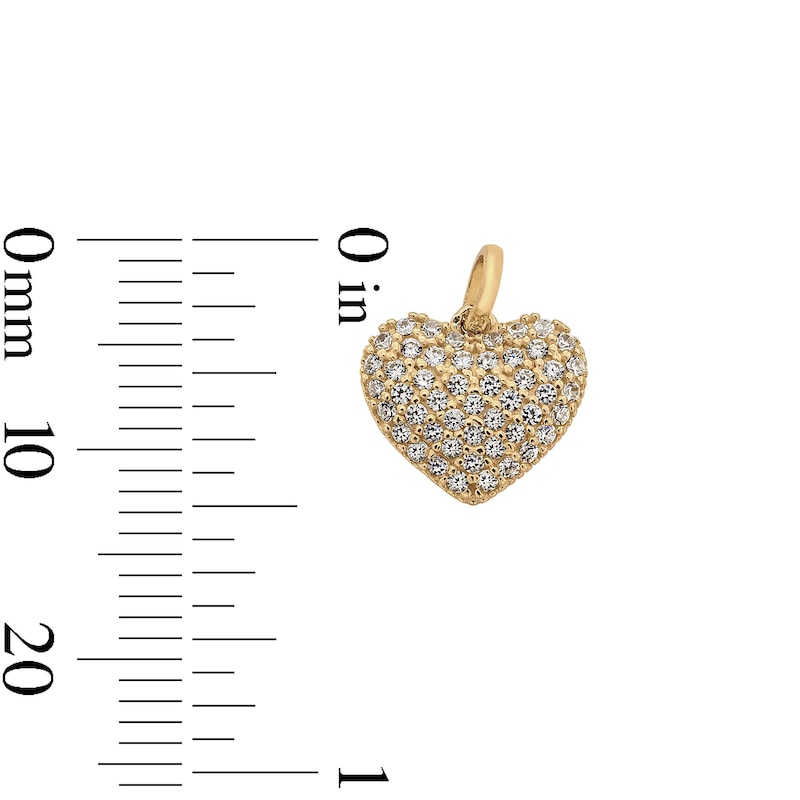 Main Image 4 of Cubic Zirconia Small Heart Necklace Charm in 10K Solid Gold