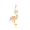 Thumbnail Image 0 of Pink and White Cubic Zirconia Flamingo Necklace Charm in 10K Gold