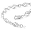 Thumbnail Image 4 of Diamond Accent Flame Link Bracelet in Sterling Silver - 7.5&quot;