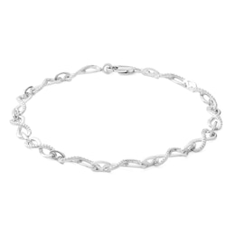 Diamond Accent Infinity Link Bracelet in Sterling Silver - 7.5&quot;