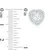 Thumbnail Image 1 of 5mm Heart-Shaped Cubic Zirconia Double Frame Stud Earrings in Solid Sterling Silver