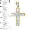 Thumbnail Image 1 of 1/10 CT. T.W. Diamond Cross Necklace Charm in Sterling Silver with 14K Gold Plate